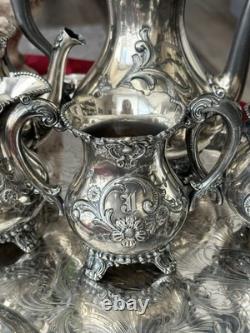 Antique Victorian Meriden Quadruple Plate Coffee & Tea Set 5 pcs