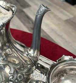 Antique Victorian Meriden Quadruple Plate Coffee & Tea Set 5 pcs