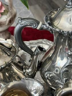 Antique Victorian Meriden Quadruple Plate Coffee & Tea Set 5 pcs