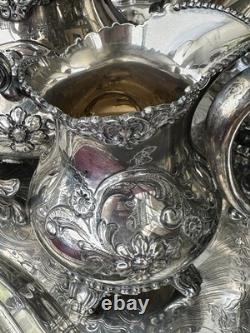 Antique Victorian Meriden Quadruple Plate Coffee & Tea Set 5 pcs