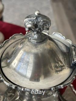 Antique Victorian Meriden Quadruple Plate Coffee & Tea Set 5 pcs