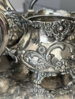 Antique Victorian Meriden Quadruple Plate Coffee & Tea Set 5 pcs