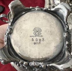 Antique Victorian Meriden Quadruple Plate Coffee & Tea Set 5 pcs