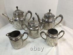 Antique Victorian Quadruple plate Tea Service Set Acme for E Jaccard Aesthetic