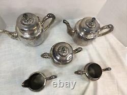 Antique Victorian Quadruple plate Tea Service Set Acme for E Jaccard Aesthetic