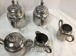 Antique Victorian Quadruple plate Tea Service Set Acme for E Jaccard Aesthetic