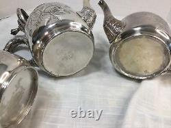 Antique Victorian Quadruple plate Tea Service Set Acme for E Jaccard Aesthetic