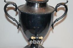 Antique Victorian Silver Metal Water Coffee Tea Dispenser Large Trophy Shape