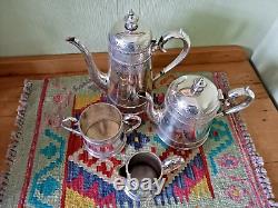 Antique Victorian Silver Plate Tea/Coffee Pot Set by Thomas Bradbury and Sons