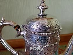 Antique Victorian Silver Plate Tea/Coffee Pot Set by Thomas Bradbury and Sons