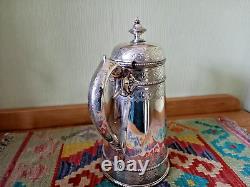 Antique Victorian Silver Plate Tea/Coffee Pot Set by Thomas Bradbury and Sons