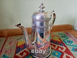 Antique Victorian Silver Plate Tea/Coffee Pot Set by Thomas Bradbury and Sons