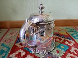 Antique Victorian Silver Plate Tea/Coffee Pot Set by Thomas Bradbury and Sons