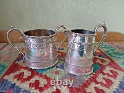 Antique Victorian Silver Plate Tea/Coffee Pot Set by Thomas Bradbury and Sons