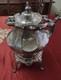 Antique Victorian Silver Plate Tea Kettle On Stand With Crest
