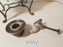 Antique Victorian Tilting Tea Pot Kettle with Stand Burner Silver Plate