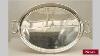 Antique Viennese Secessionists Silver Plate Oval Tray With