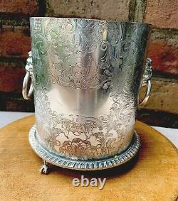 Antique Vintage English Silver Plate Cache Pot Tea Caddy Box