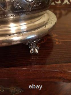 Antique Vintage Engraved Silver Ball Claw Feet Tea Coffee Biscuit Barrel Mappin