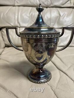 Antique Vintage Manhattan Plate Silver Plated Tea Coffee Set 4 Pc Set + Tray