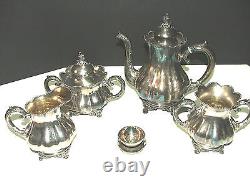 Antique/Vintage Meriden Silver Plate Co. Quadrupleplate 4 pc. Tea service set