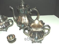 Antique/Vintage Meriden Silver Plate Co. Quadrupleplate 4 pc. Tea service set