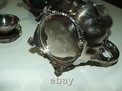 Antique/Vintage Meriden Silver Plate Co. Quadrupleplate 4 pc. Tea service set