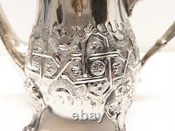 Antique Vintage Moroccan Silver Plated Coffee, Tea, Sugar, Creamer Set