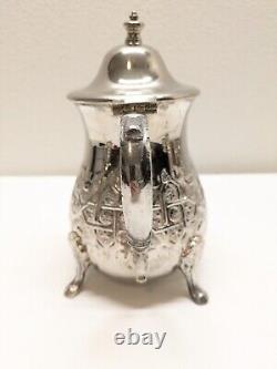 Antique Vintage Moroccan Silver Plated Coffee, Tea, Sugar, Creamer Set
