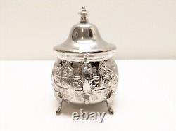 Antique Vintage Moroccan Silver Plated Coffee, Tea, Sugar, Creamer Set