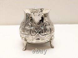 Antique Vintage Moroccan Silver Plated Coffee, Tea, Sugar, Creamer Set