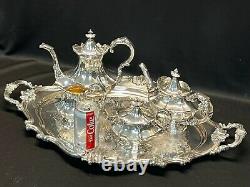 Antique/Vintage Reed & Barton Silver Plated Victorian Tea Coffee Set Butler Tray