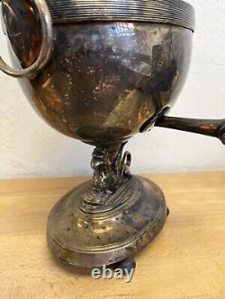 Antique Vintage Samovar Beverage Dispenser Silver Plated Griffin Coffee Tea Urn