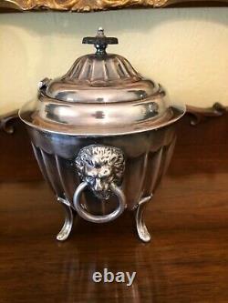 Antique Vintage Silver Tobacco Tea Coffee Footed Biscuit Barrel Sheffield