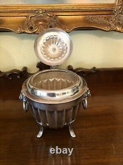 Antique Vintage Silver Tobacco Tea Coffee Footed Biscuit Barrel Sheffield