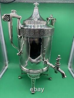 Antique Vintage Victorian Silver Plate Samovar Tea/ Water 12 Amazing Work READ