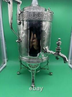 Antique Vintage Victorian Silver Plate Samovar Tea/ Water 12 Amazing Work READ