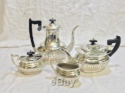 Antique Vtg Art Deco LEONARD Silver Plated Tea Pot Set Bakelite Handle Pitcher