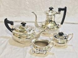 Antique Vtg Art Deco LEONARD Silver Plated Tea Pot Set Bakelite Handle Pitcher