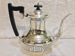 Antique Vtg Art Deco LEONARD Silver Plated Tea Pot Set Bakelite Handle Pitcher