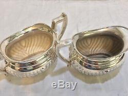 Antique Vtg Art Deco LEONARD Silver Plated Tea Pot Set Bakelite Handle Pitcher