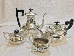 Antique Vtg Art Deco LEONARD Silver Plated Tea Pot Set Bakelite Handle Pitcher