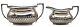 Antique Wm H & S Silver Plate Ribbed Tea Creamer Pitcher & Sugar Bowl Set