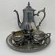 Antique Wm Rogers 800 Silver Plate Footed Victorian Coffee Tea Pot 5 Piece Set