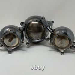 Antique WM Rogers 800 Silver Plate Footed Victorian Coffee Tea Pot 5 Piece Set