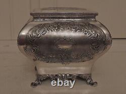 Antique W. W. H. & Co. Georgian Style Silverplate Tea Caddy Box EP Plate Silver