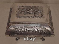 Antique W. W. H. & Co. Georgian Style Silverplate Tea Caddy Box EP Plate Silver