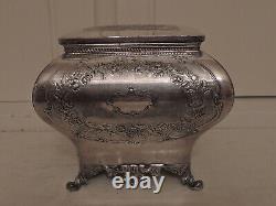 Antique W. W. H. & Co. Georgian Style Silverplate Tea Caddy Box EP Plate Silver