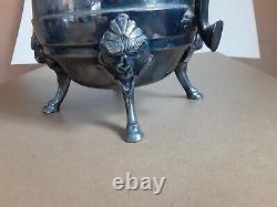 Antique Webster Manufacturing Co. Silver Triple Plate Coffe/Tea Pot-Horse Head