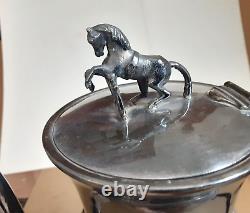 Antique Webster Manufacturing Co. Silver Triple Plate Coffe/Tea Pot-Horse Head
